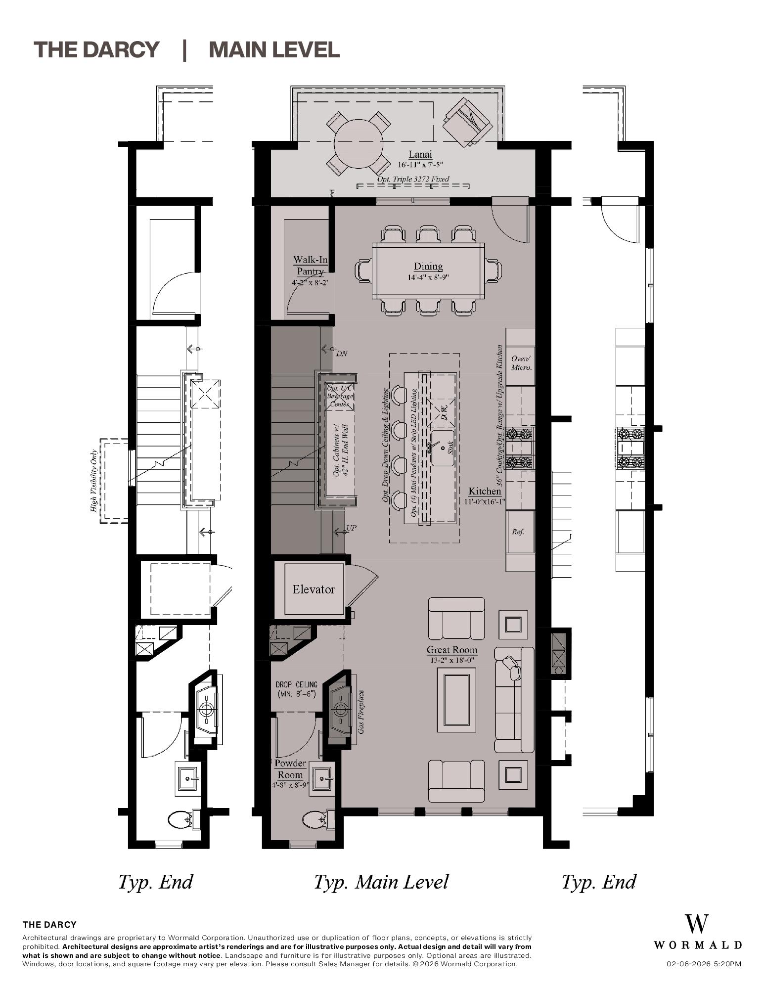 The Darcy with Elevator floor plan 1