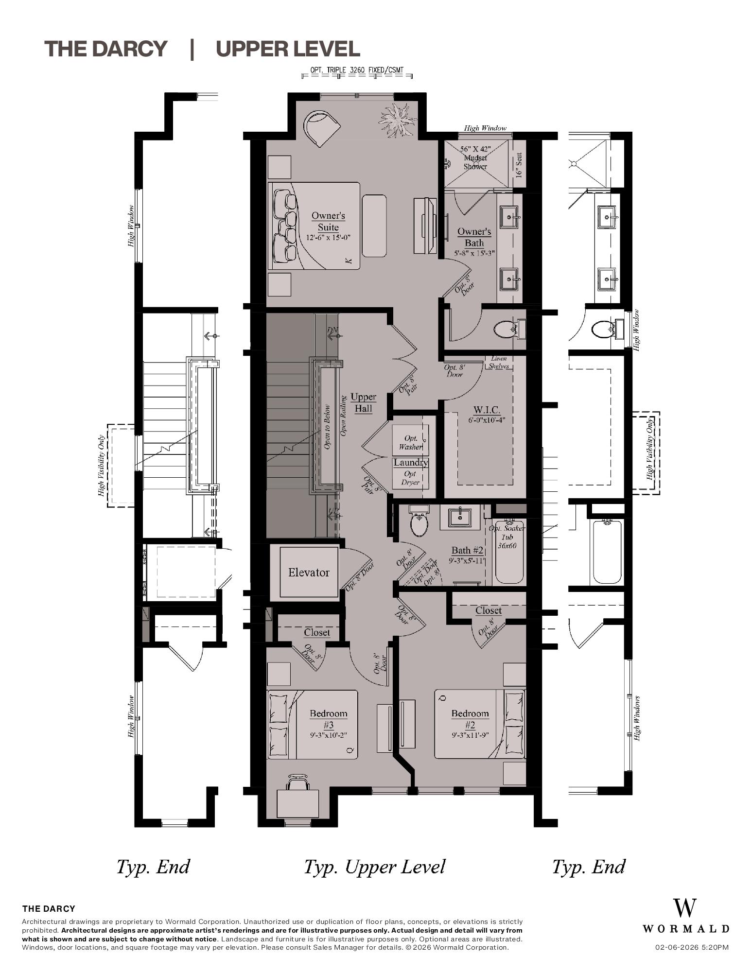 The Darcy with Elevator floor plan 2